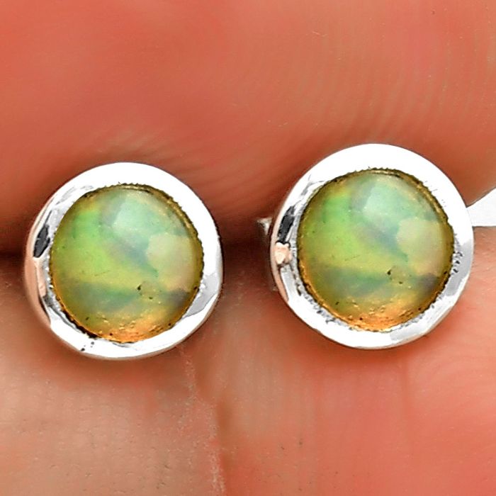 Natural Ethiopian Opal Stud Earrings SDE73187 E-1018, 5x5 mm