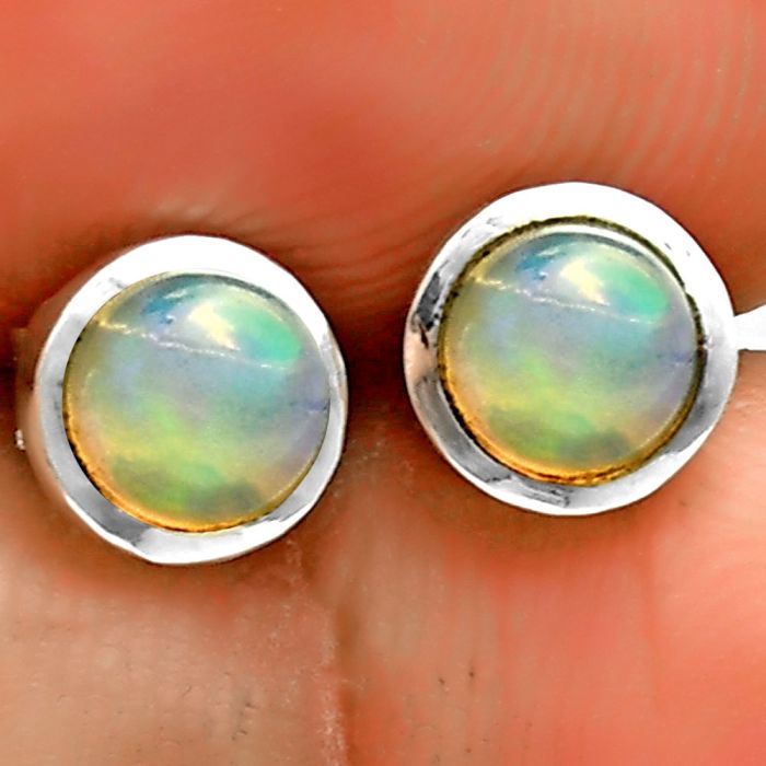 Natural Ethiopian Opal Stud Earrings SDE73188 E-1018, 5x5 mm