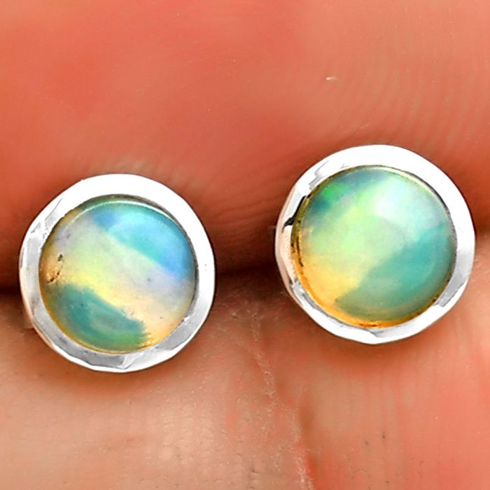 Natural Ethiopian Opal Stud Earrings SDE73190 E-1018, 5x5 mm