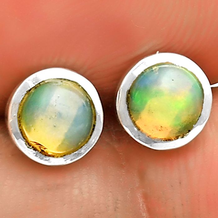 Natural Ethiopian Opal Stud Earrings SDE73195 E-1018, 5x5 mm