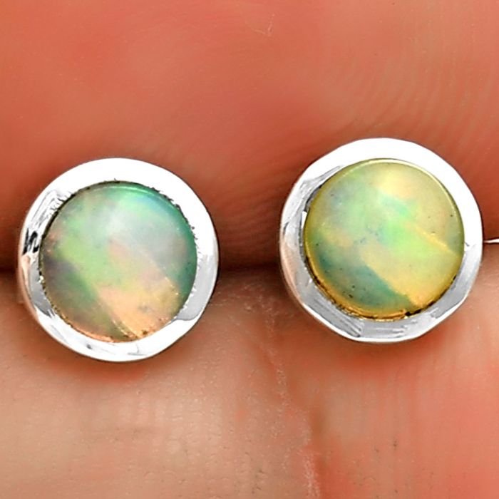 Natural Ethiopian Opal Stud Earrings SDE73197 E-1018, 5x5 mm