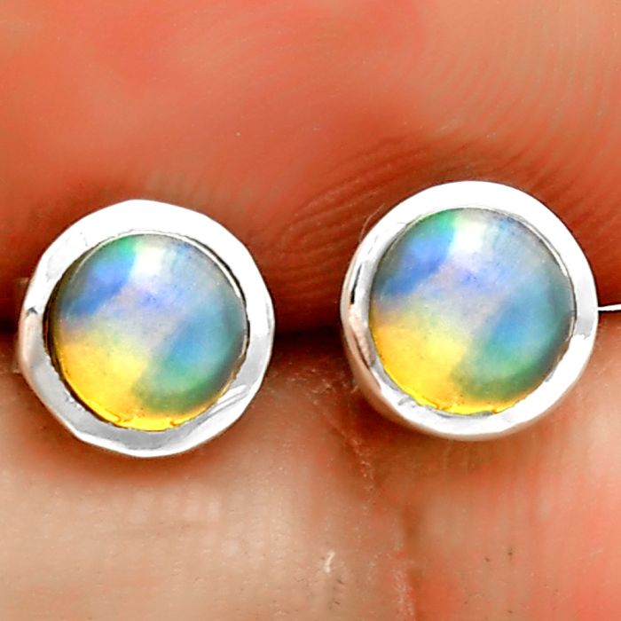 Natural Ethiopian Opal Stud Earrings SDE73206 E-1018, 5x5 mm