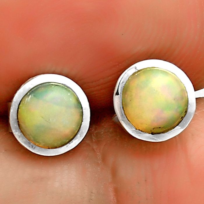 Natural Ethiopian Opal Stud Earrings SDE73218 E-1018, 5x5 mm