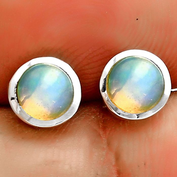 Natural Ethiopian Opal Stud Earrings SDE73221 E-1018, 5x5 mm