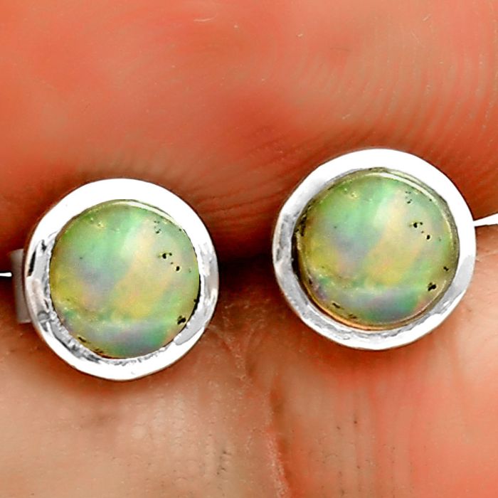 Natural Ethiopian Opal Stud Earrings SDE73226 E-1018, 5x5 mm