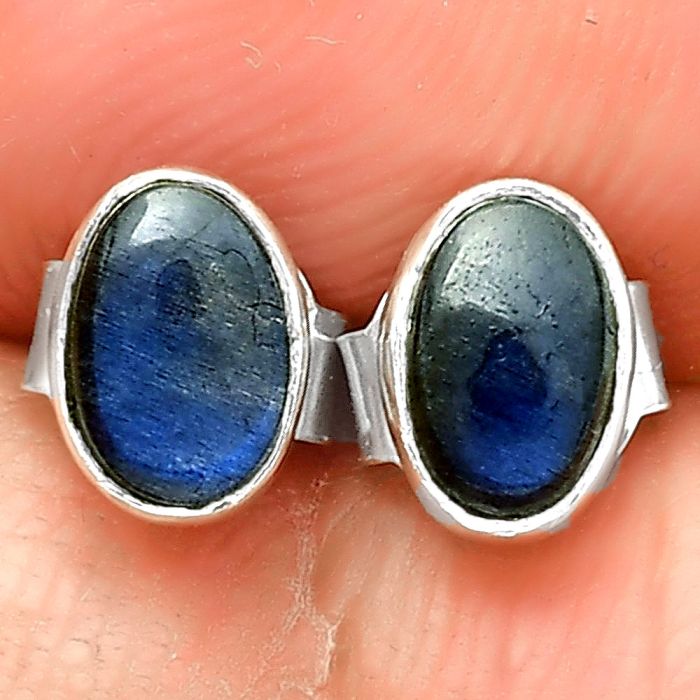 Natural Blue Fire Labradorite Stud Earrings SDE73547 E-1016, 6x4 mm