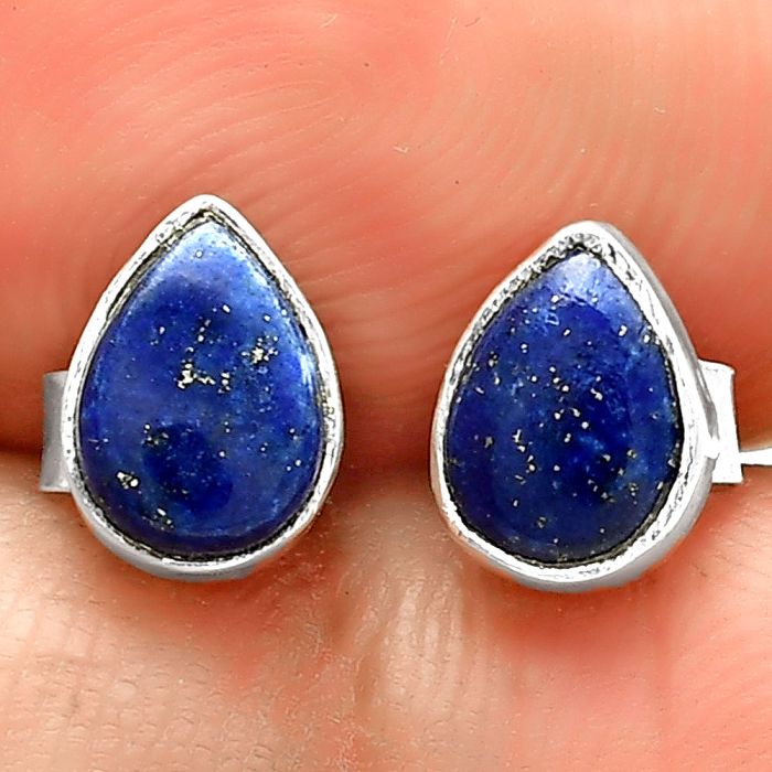 Lapis Lazuli - Afghanistan Stud Earrings SDE73602 E-1016, 7x5 mm