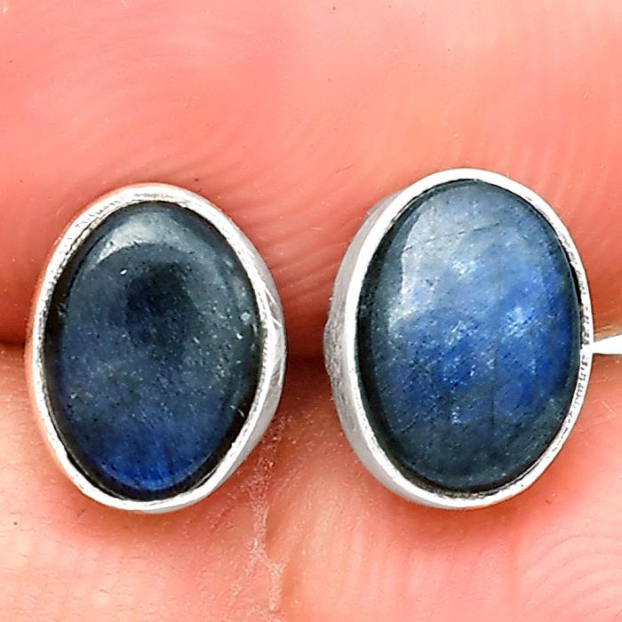 Natural Blue Fire Labradorite Stud Earrings SDE73815 E-1016, 6x8 mm