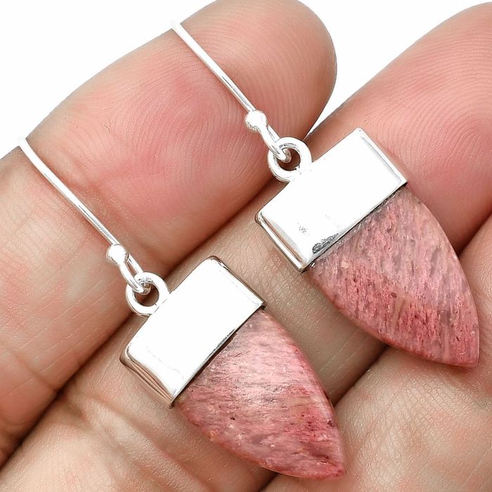 Pink Tulip Quartz Earrings SDE75422 E-1239, 11x17 mm