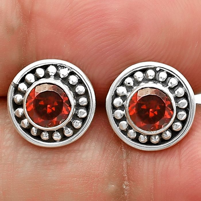 Hessonite Garnet Stud Earrings SDE75699 E-1121, 5x5 mm