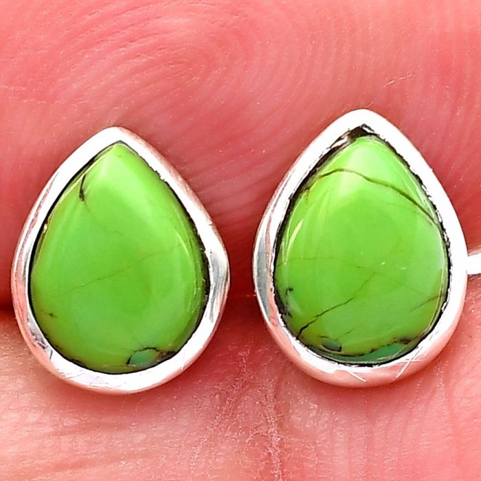 Green Matrix Turquoise Stud Earrings SDE81316 E-1018, 6x8 mm