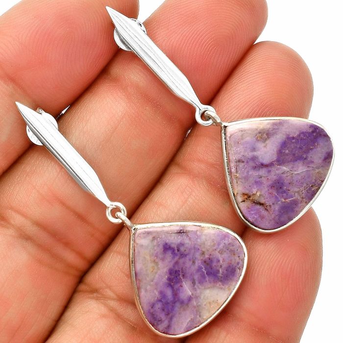 Lavender Jade Earrings SDE83419 E-1078, 16x18 mm