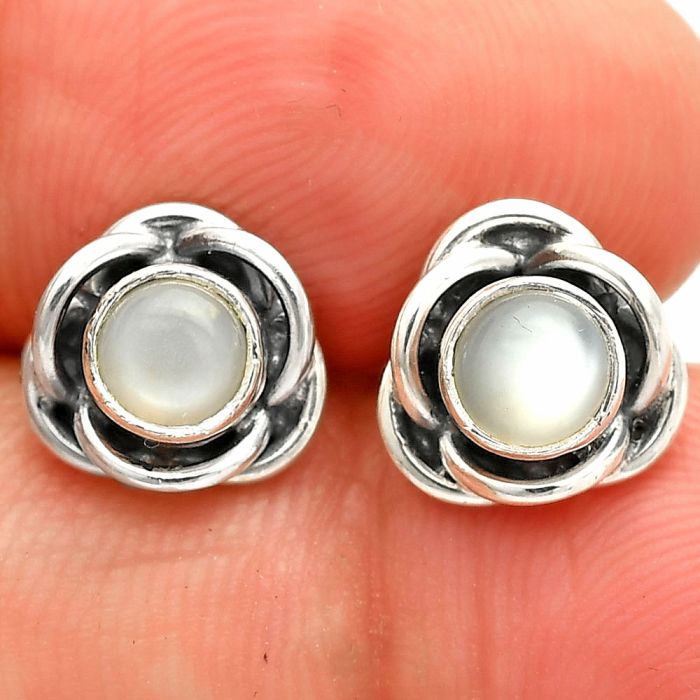 Srilankan Moonstone Stud Earrings SDE83663 E-1248, 5x5 mm