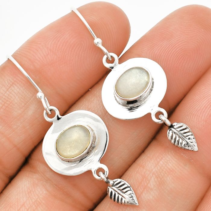 Srilankan Moonstone Earrings SDE83943 E-1230, 6x8 mm