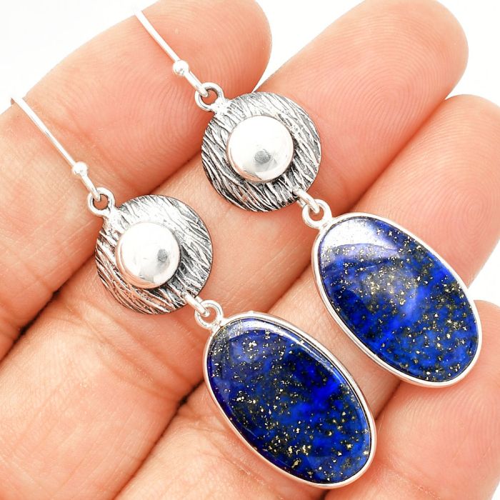 Lapis Lazuli Earrings SDE84286 E-1077, 13x21 mm