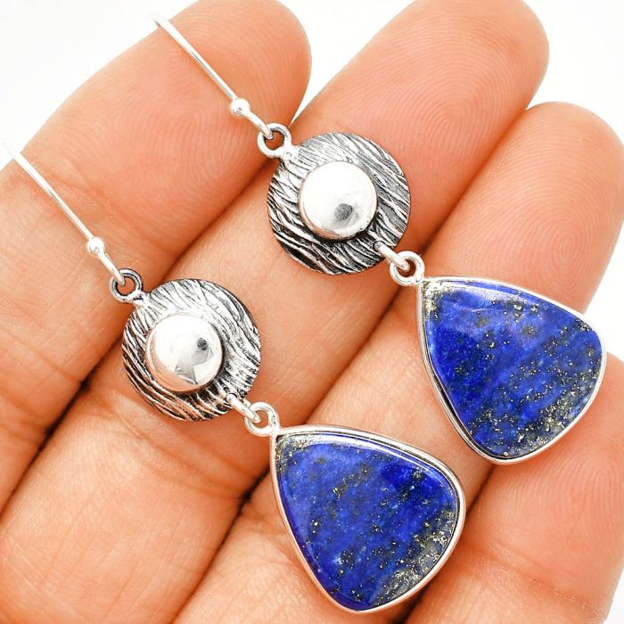Lapis Lazuli Earrings SDE84301 E-1077, 15x18 mm