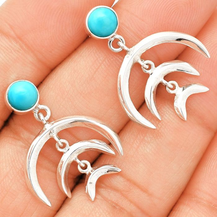 Sleeping Beauty Turquoise Earrings SDE84375 E-1249, 6x6 mm
