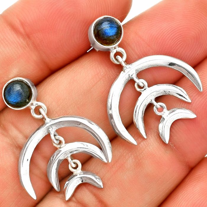 Blue Labradorite Earrings SDE84391 E-1249, 6x6 mm