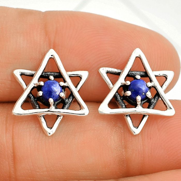 Star - Lapis Lazuli Stud Earrings SDE84436 E-1024, 4x4 mm