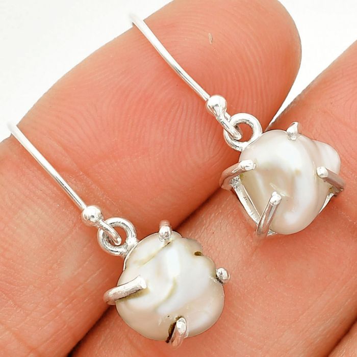 Natural Fresh Water Biwa Pearl Earrings SDE84521 E-1021, 9x9 mm