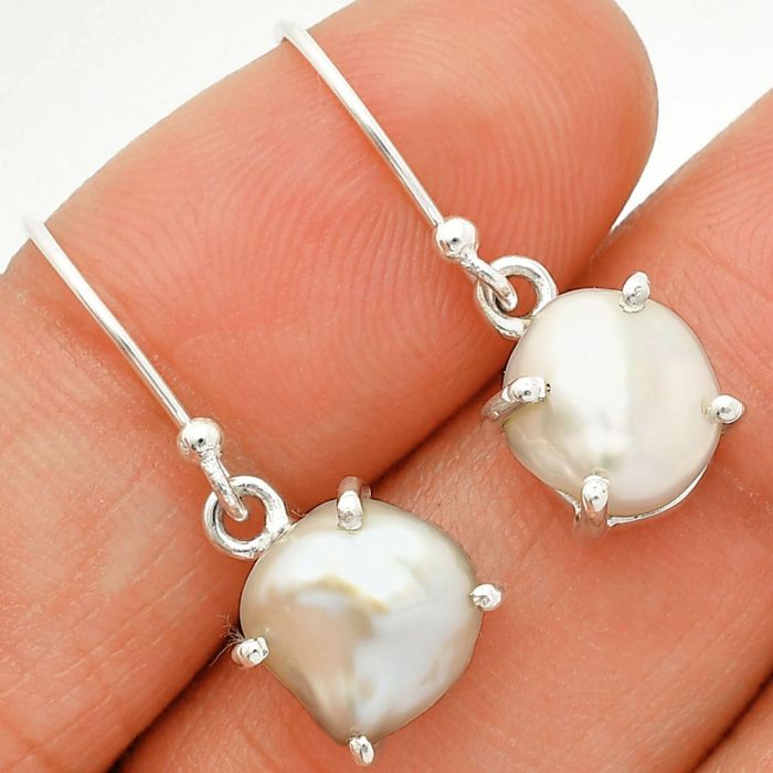 Natural Fresh Water Biwa Pearl Earrings SDE84524 E-1021, 9x9 mm