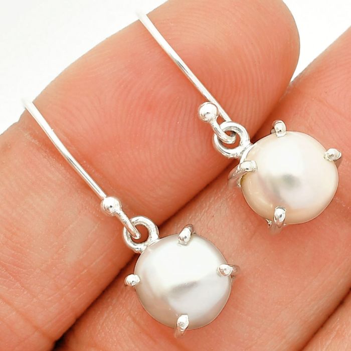 Natural Fresh Water Biwa Pearl Earrings SDE84538 E-1021, 9x9 mm