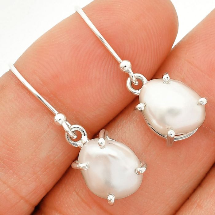 Natural Fresh Water Biwa Pearl Earrings SDE84547 E-1021, 8x11 mm