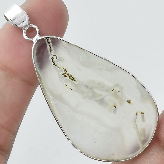 Natural Horse Canyon Moss Agate Pendant SDP100231 P-1001, 24x40 mm