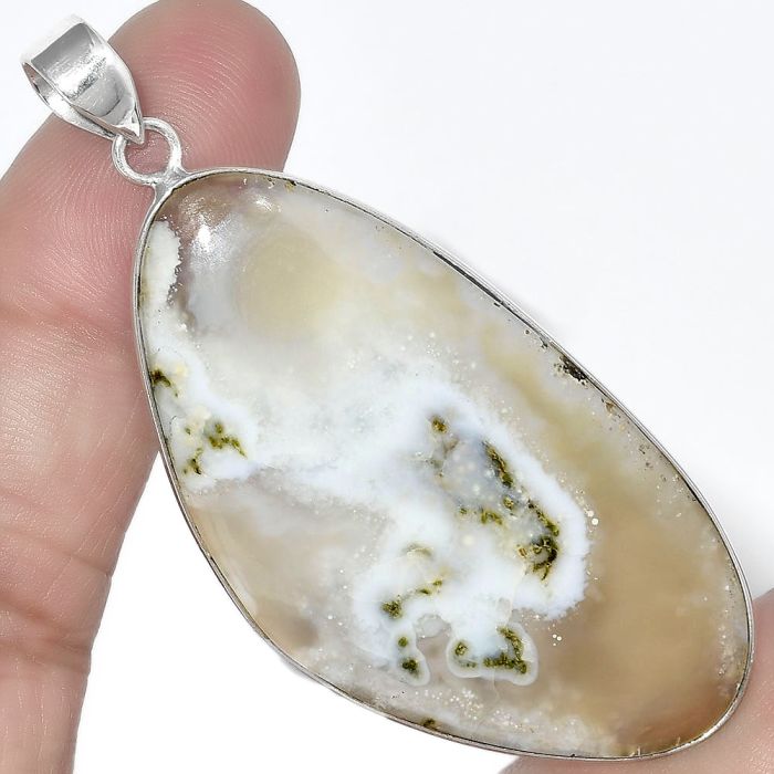 Natural Horse Canyon Moss Agate Pendant SDP100381 P-1001, 27x51 mm