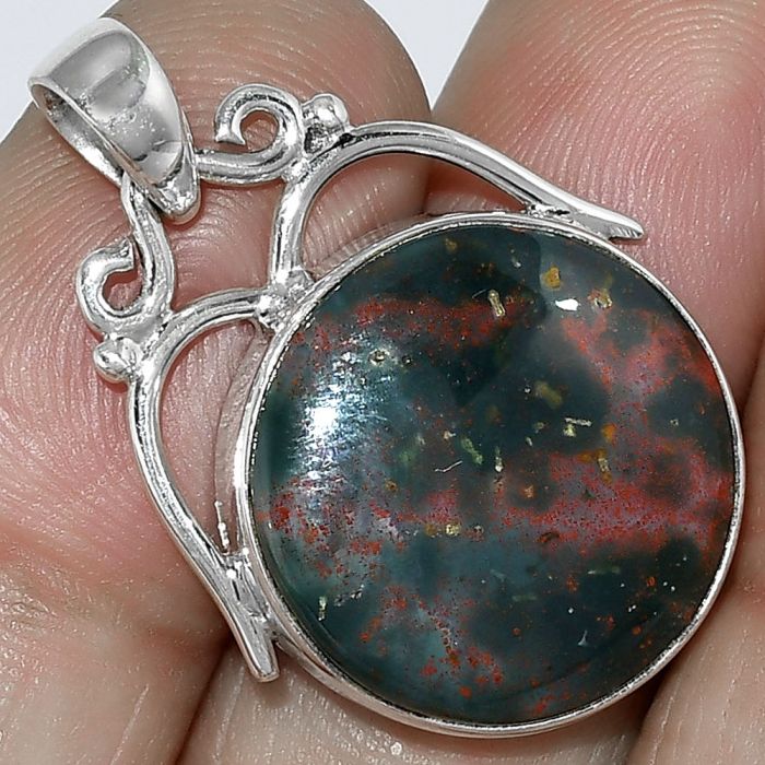 Natural Blood Stone - India Pendant SDP101489 P-1334, 18x18 mm