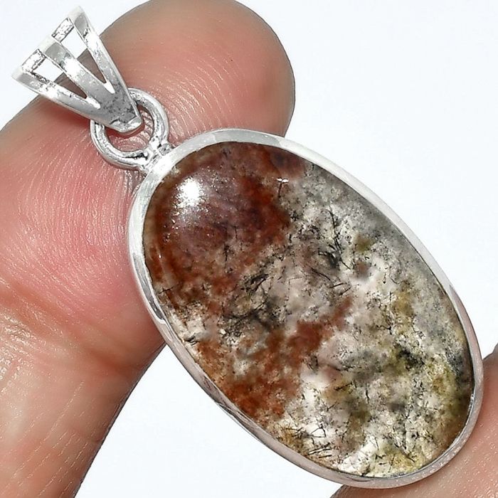 Natural Moss Agate - India Pendant SDP102256 P-1002, 15x25 mm