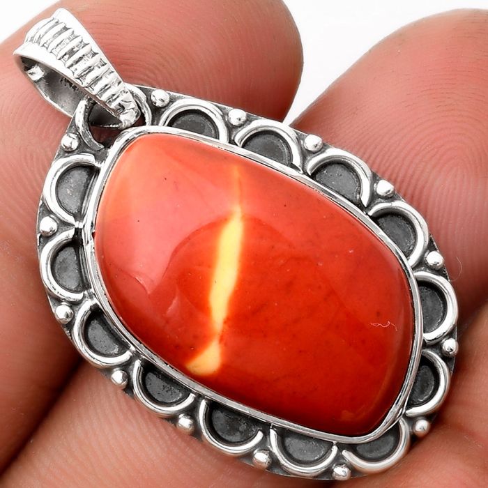 Natural Red Mookaite Pendant SDP106701 P-1080, 15x24 mm
