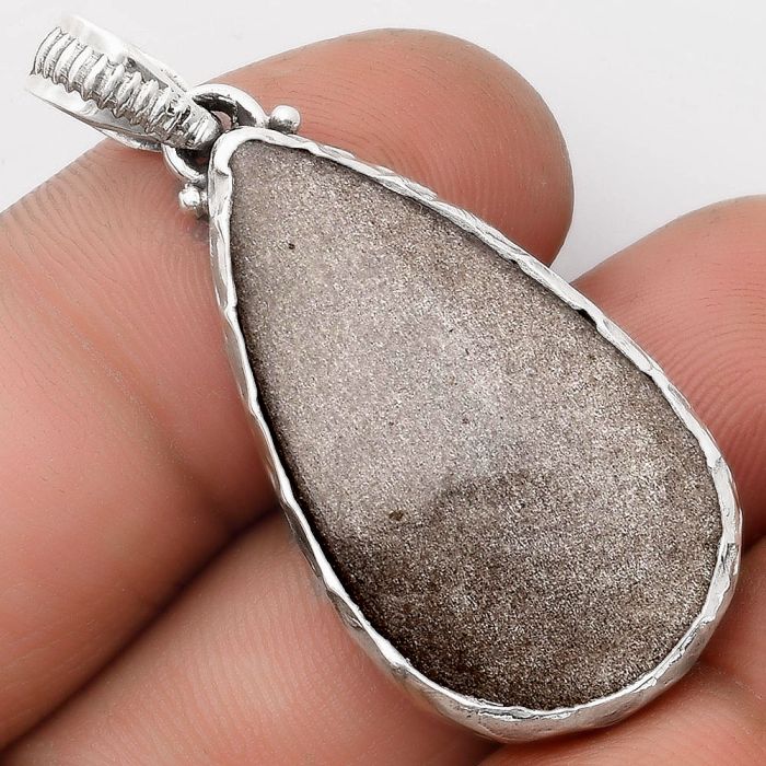 Natural Silver Obsidian Pendant SDP106781 P-1082, 18x30 mm