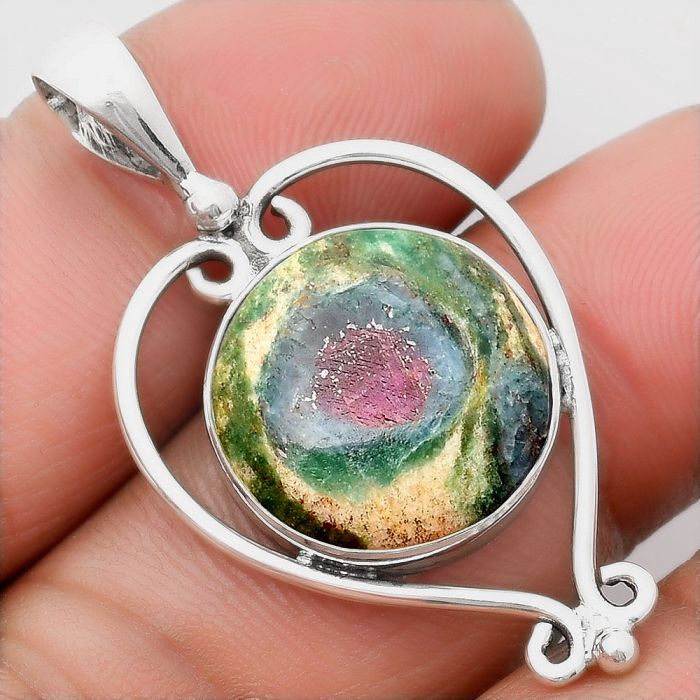 Natural Ruby In Fuchsite Pendant SDP107128 P-1285, 17x17 mm