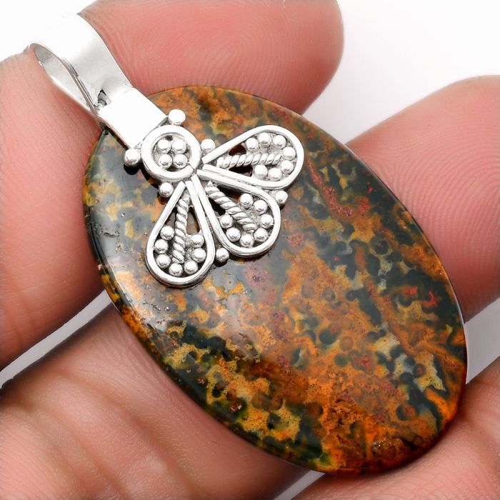 Natural Blood Stone - India Pendant SDP107647 P-1469, 25x38 mm