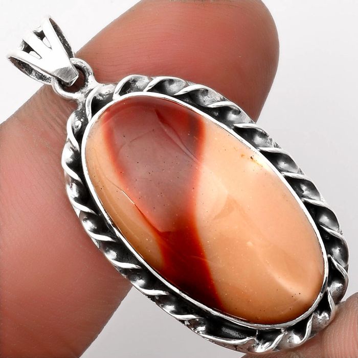 Natural Red Mookaite Pendant SDP108007 P-1081, 15x28 mm