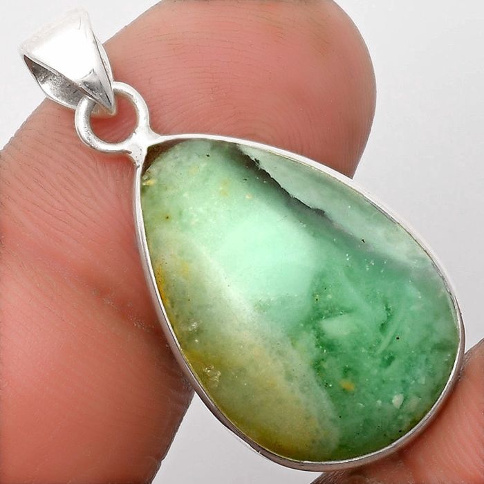Natural Green Lace Agate Pendant SDP108373 P-1001, 16x22 mm