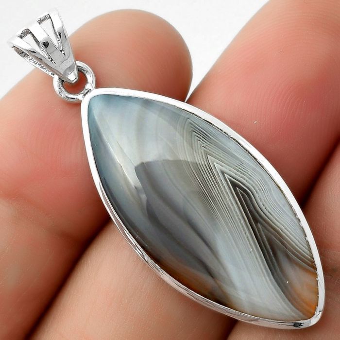 Natural Banded Onyx Pendant SDP111109 P-1002, 14x31 mm