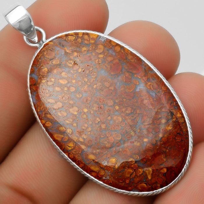 Natural Red Moss Agate Pendant SDP112637 P-1053, 25x40 mm