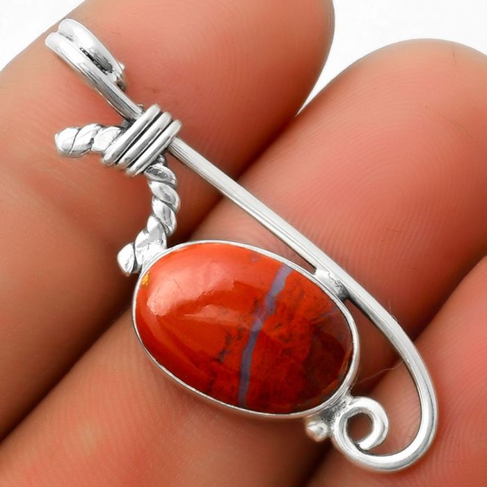 Natural Red Moss Agate Pendant SDP112870 P-1682, 11x16 mm