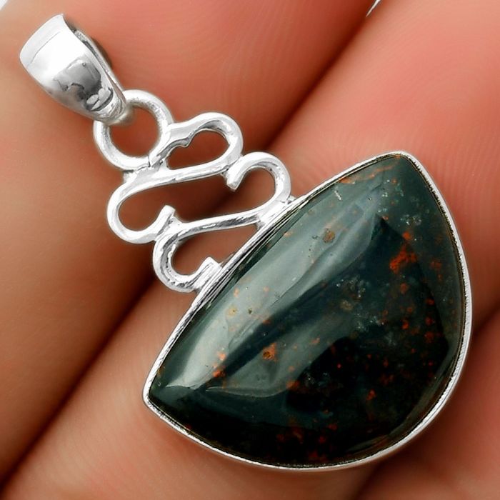 Natural Blood Stone - India Pendant SDP113618 P-1554, 15x22 mm