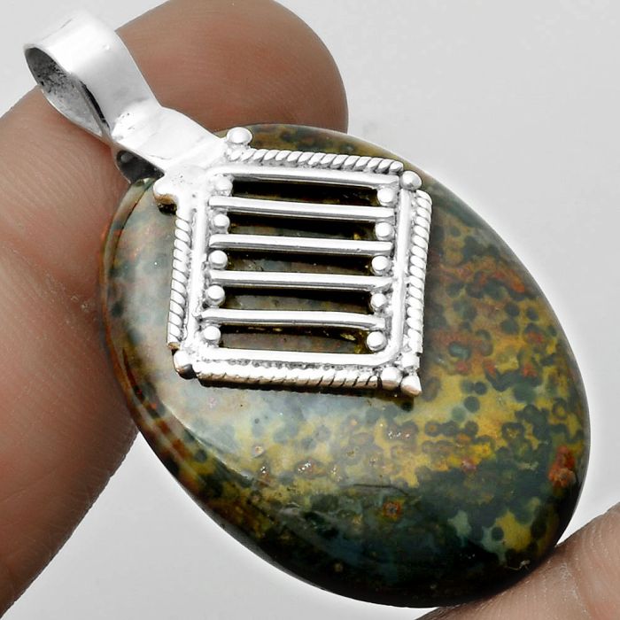 Natural Blood Stone - India Pendant SDP115789 P-1462, 25x33 mm