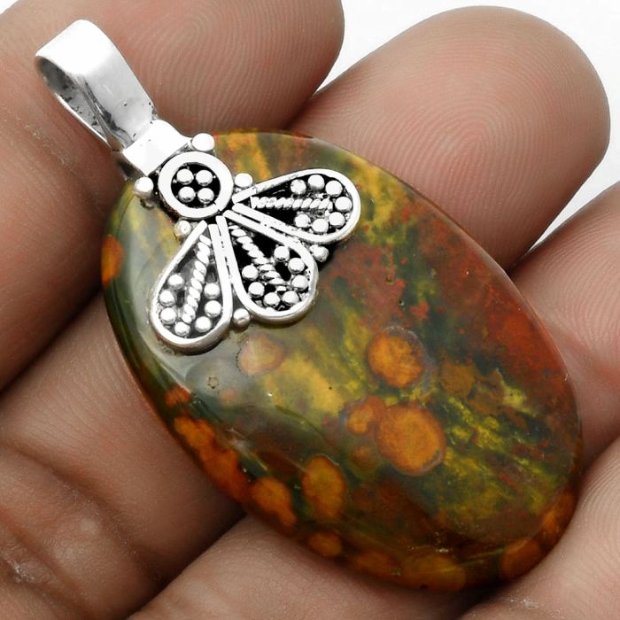 Natural Blood Stone - India Pendant SDP115796 P-1469, 25x38 mm