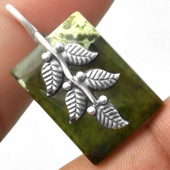 Leaves - Natural Chrome Chalcedony Pendant SDP117267 P-5163, 19x26 mm