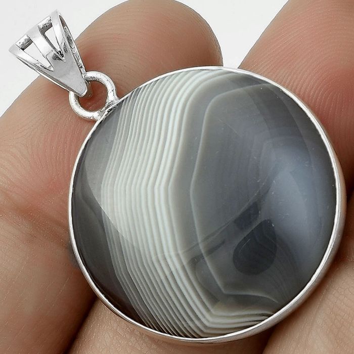 Natural Banded Onyx Pendant SDP119344 P-1001, 24x24 mm