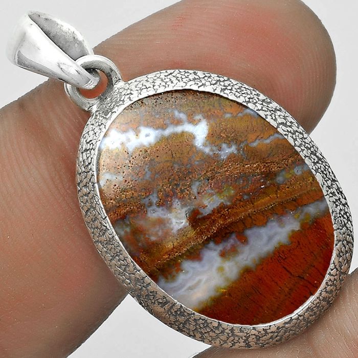 Natural Red Moss Agate Pendant SDP121514 P-1538, 16x22 mm