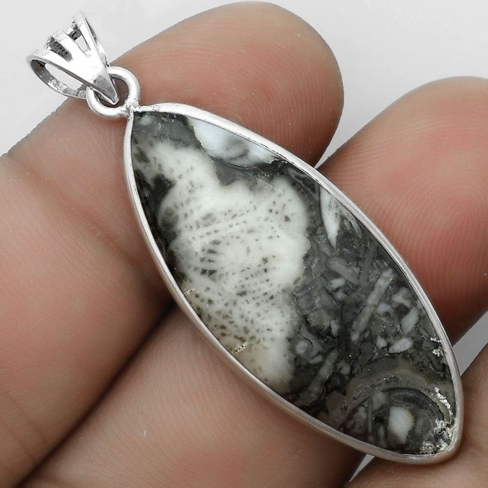 Natural Mexican Cabbing Fossil Pendant SDP123004 P-1001, 15x36 mm