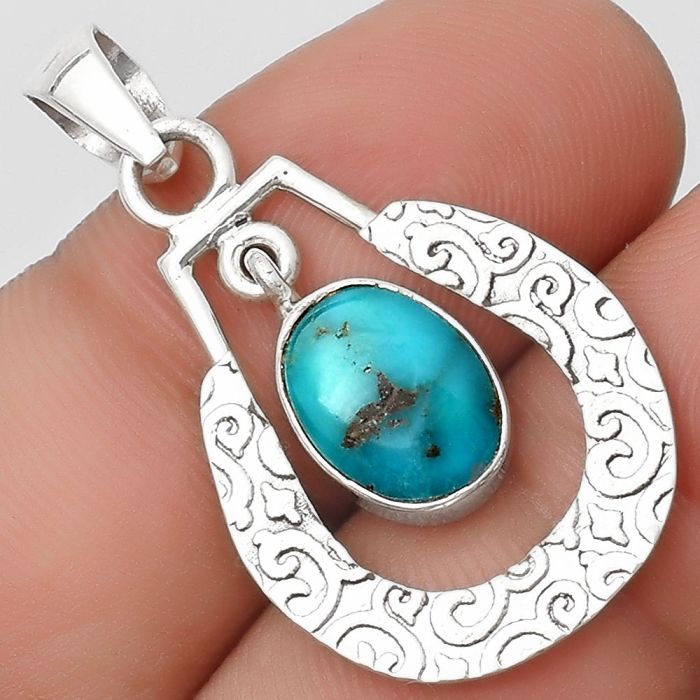 Natural Egyptian Turquoise Pendant SDP126112 P-1343, 8x11 mm