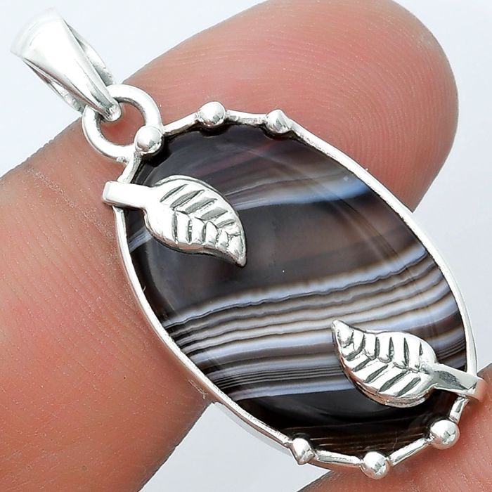 Natural Banded Onyx Pendant SDP127055 P-1226, 16x24 mm