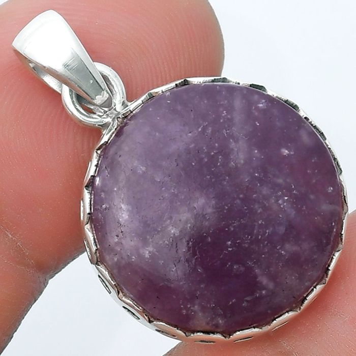 Natural Purple Lepidolite Pendant SDP127073 P-1637, 19x19 mm